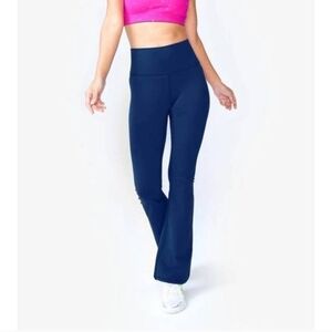 Terez TLC Flare Leggings High Rise Blue Yoga Pants XL